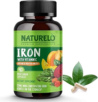 Supplément de fer végétalien naturilo avec vitamine c d'aliments entiers