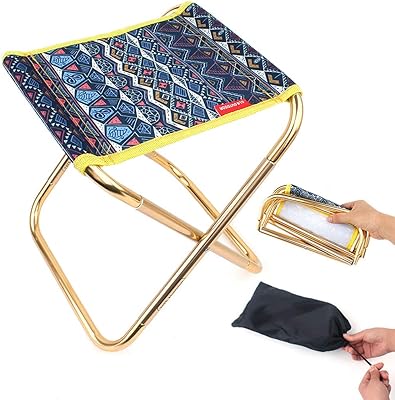Banc léger et pliable en bois avec sac de transport pour camping, pêche