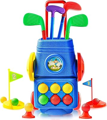 Jeu de golf pour jeunes enfants, jeu de sport cadeau avec 4 clubs