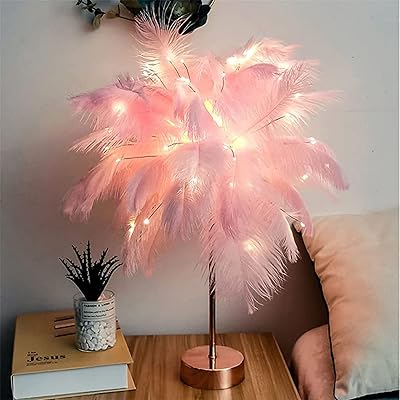 Lampe de table design nilin feather lampe moderne 3 couleurs à