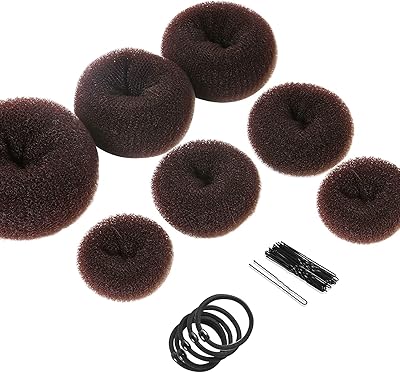 Auretti 7 pièces chignon, ensemble de chignons avec chignon, 5 attaches élastiques, 20