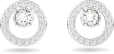 Collection de bijoux ronds créatifs de swarovski, pour femme, parsemée de cristaux transparents