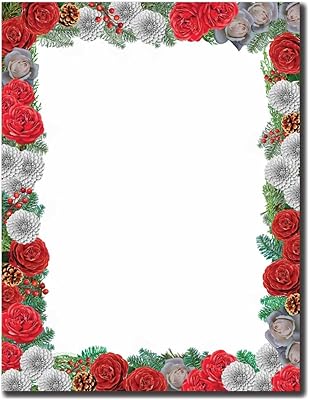 Papier à en-tête pour imprimante laser et jet d'encre pin et fleurs, paquet