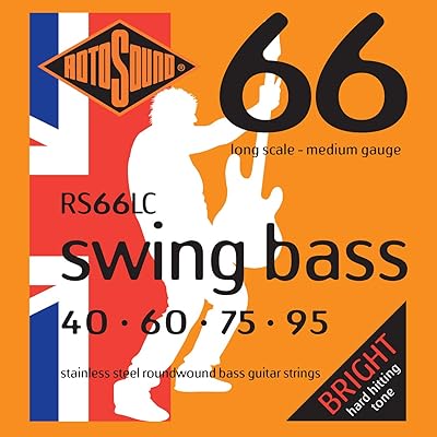 Cordes de guitare basse en acier inoxydable rotosound 66 rs66lc