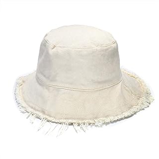 Chapeau de soleil décontracté en coton à large bord pour femmes, chapeau seau