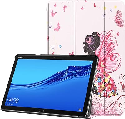 Coque zinkui pour huawei mediapad m5 lite 10.0, housse pliable fine en cuir