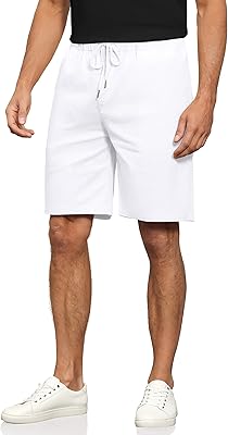 Short de plage d'été décontracté en lin janmid pour hommes, short avec cordon