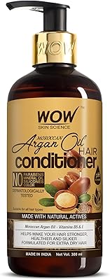Wow skin science après-shampooing à l'huile d'argan marocaine pour cheveux secs/sans frisottis