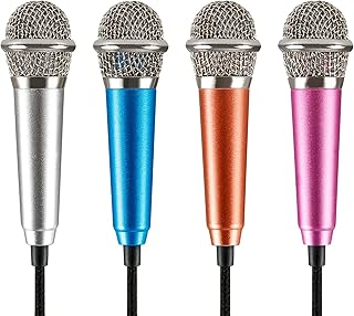 Mini microphone karaoké, 4 mini microphones filaires de pomilon, microphone vocal portable, compatible