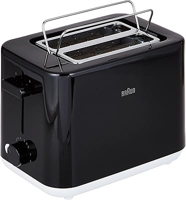 Grille-pain petit-déjeuner avec deux fentes et 8 réglages de grillage pour chauffer le pain,