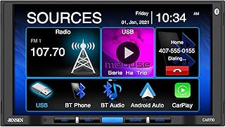 Récepteur multimédia jensen non mécanique de 7 pouces avec apple carplay android auto