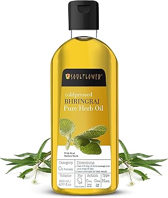 Huile capillaire nourrissante soul flower bhringraj - 100 % pure, herbes biologiques, huile