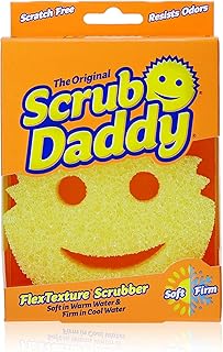 Scrub daddy, éponge de nettoyage flex texture originale sans rayures, jaune
