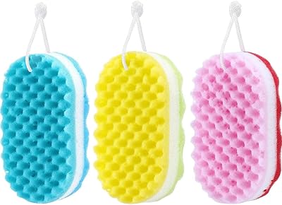 Éponge de bain en plastique elacdon douce pour exfoliation corporelle double