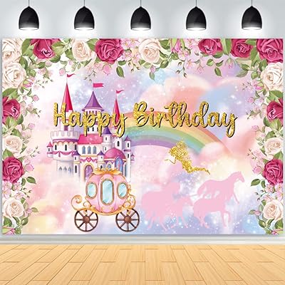 Asoonyum 7x5 pieds toile de fond château de rêve princesse fête d'anniversaire décorations