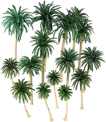 15 pièces modèle de palmier kissangle mini cocotiers palmiers modèle de paysage arbres