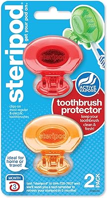 Protecteur de brosse à dents à clipser stereopod, rouge/orange, 2 (paquet de 1)