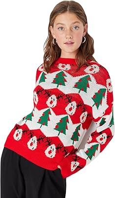 Pull ample à col rond pour femme trendyol avec logo