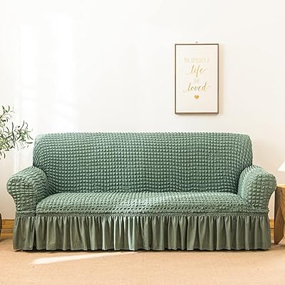 Housse de canapé extensible durable de conception universelle facile à installer avec jupe