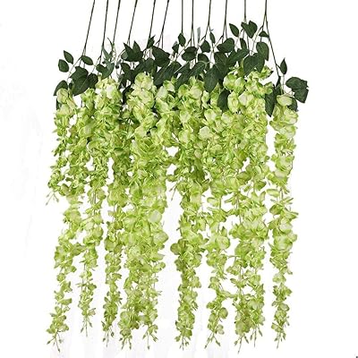 Bouquet de fleurs de vigne de glycine artificielles en soie à suspendre