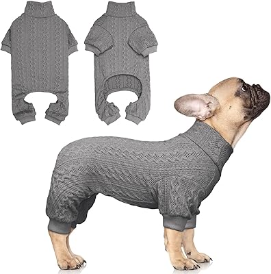 Pull pour chien col roulé tricoté vêtements pour chien couleur unie pull