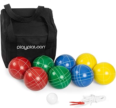 Jeu de boules de pétanque play platon 90 mm avec 8 balles