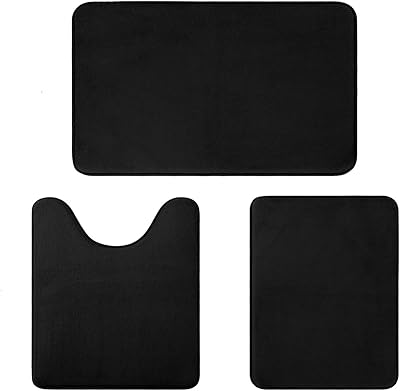Un ensemble de tapis de salle de bain en velours en mousse à