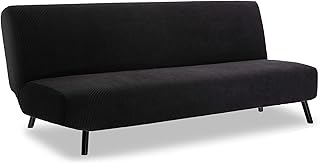 Housse de futon élastique sans accoudoirs im en polyester et élasthanne pour 3