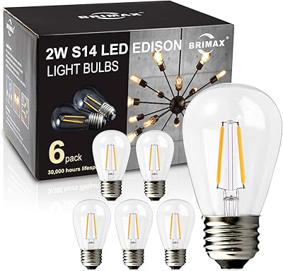 Ampoules led primax s14 2w blanc chaud 2700k verre transparent 200
