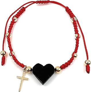 Bracelet azapachi en fil rouge leslie bowles véritable en forme de cœur