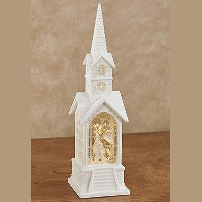 Boule à neige melrose church avec ange en plastique de 16,25 pouces