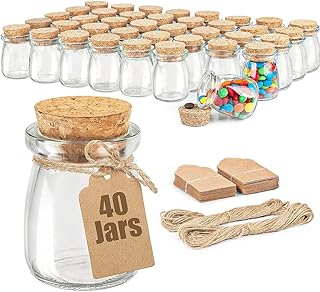 Vseal 24 mini pots en verre de 3,4 oz avec couvercle en liège