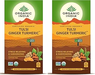 Tulsi ginger tea thé vert indien biologique (pack de 2) - 25 sachets