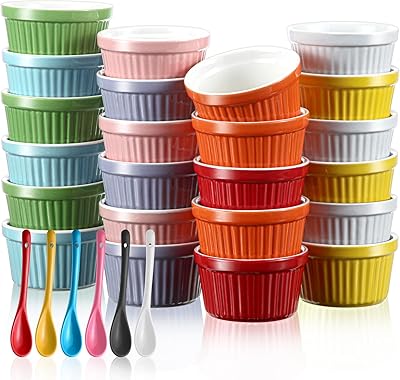 Ensemble de 48 bols à soufflé et cuillères à soupe, comprenant 24 ensembles