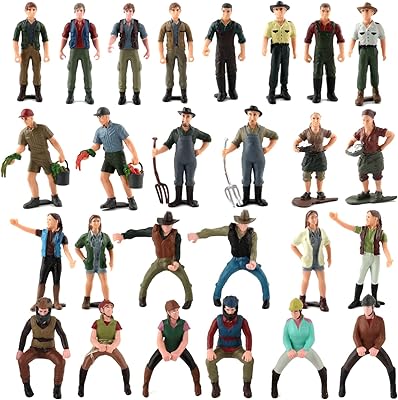 26 pièces figurines miniatures réalistes de fermiers peintes à la main, figurines