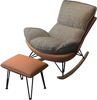 Chaise à bascule en tissu omira, chaise à bascule avec structure en acier