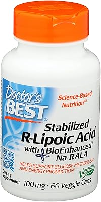 Capsules d'acide lipoïque doctor's best, 60 gélules végétariennes