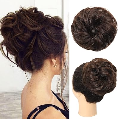 Extensions de cheveux humains purs de luxe ugift messy bun avec bande élastique