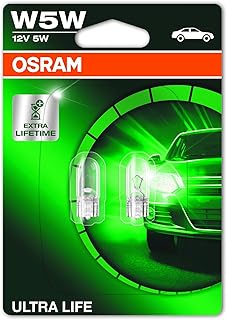 Lampe halogène osram ultra life w5w, lampe de plaque d'immatriculation et de position