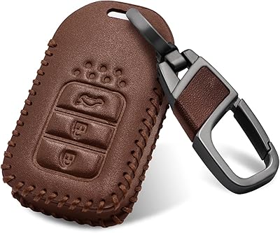 Étui en cuir véritable pour clé télécommande intelligente sans avec porte-clés