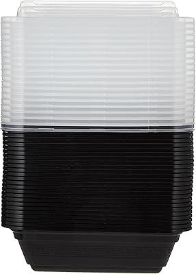 Récipient rectangulaire jetable pour micro-ondes snh 12 oz avec couvercle - 24 pièces
