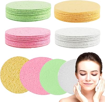 Éponges faciales compressées 4 couleurs pour nettoyer et exfolier la cellulose pour le démaquillage