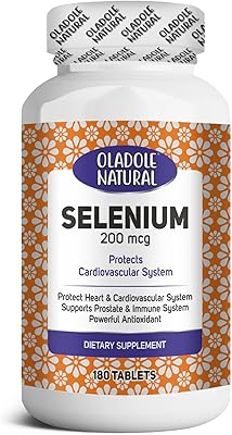 Oladole sélénium naturel 200 mcg 180 comprimés supplément antioxydant puissant soutient la prostate