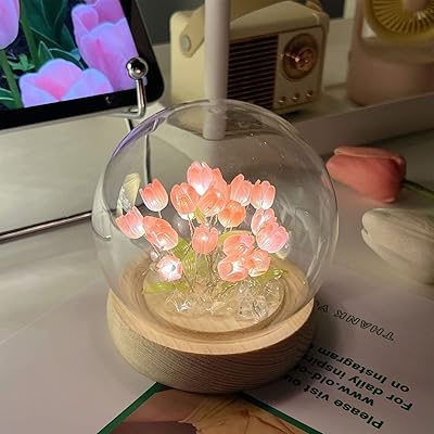 Veilleuse tulipe, lampe décorative faite à la main en forme de tulipe
