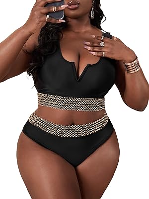 Shein maillot de bain femme avec soutien-gorge à armatures col en v