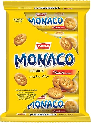 Biscuits en baril salés nature monaco classic, 63,3 g, paquet de 5