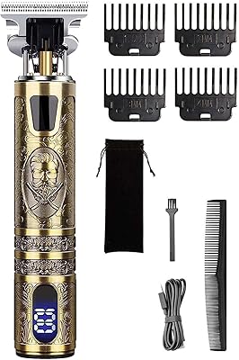 Tondeuse à barbe pour hommes, tondeuse à cheveux électrique rechargeable avec écran lcd