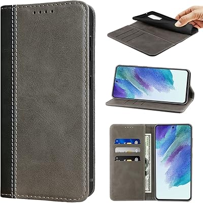 Étui de protection style portefeuille nanhu pour samsung galaxy s21 fe, en cuir