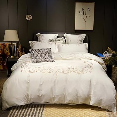 Parure de lit yemi king size en satin 4 pièces luxueuse