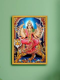 999store peinture photo durga maa avec cadre photo temple/décoration murale durga mandir